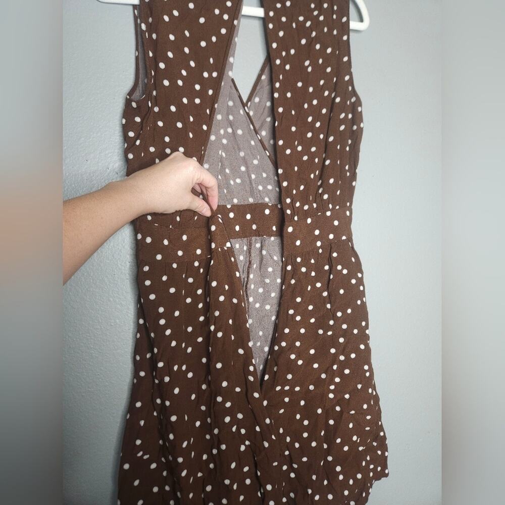Zara Basic brown polka dot romper - image 4